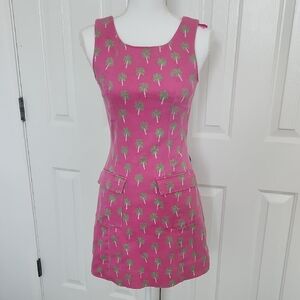 Vintage Lilly Pulitzer Palm Dress With Pockets 4 Cotton Blend Rare